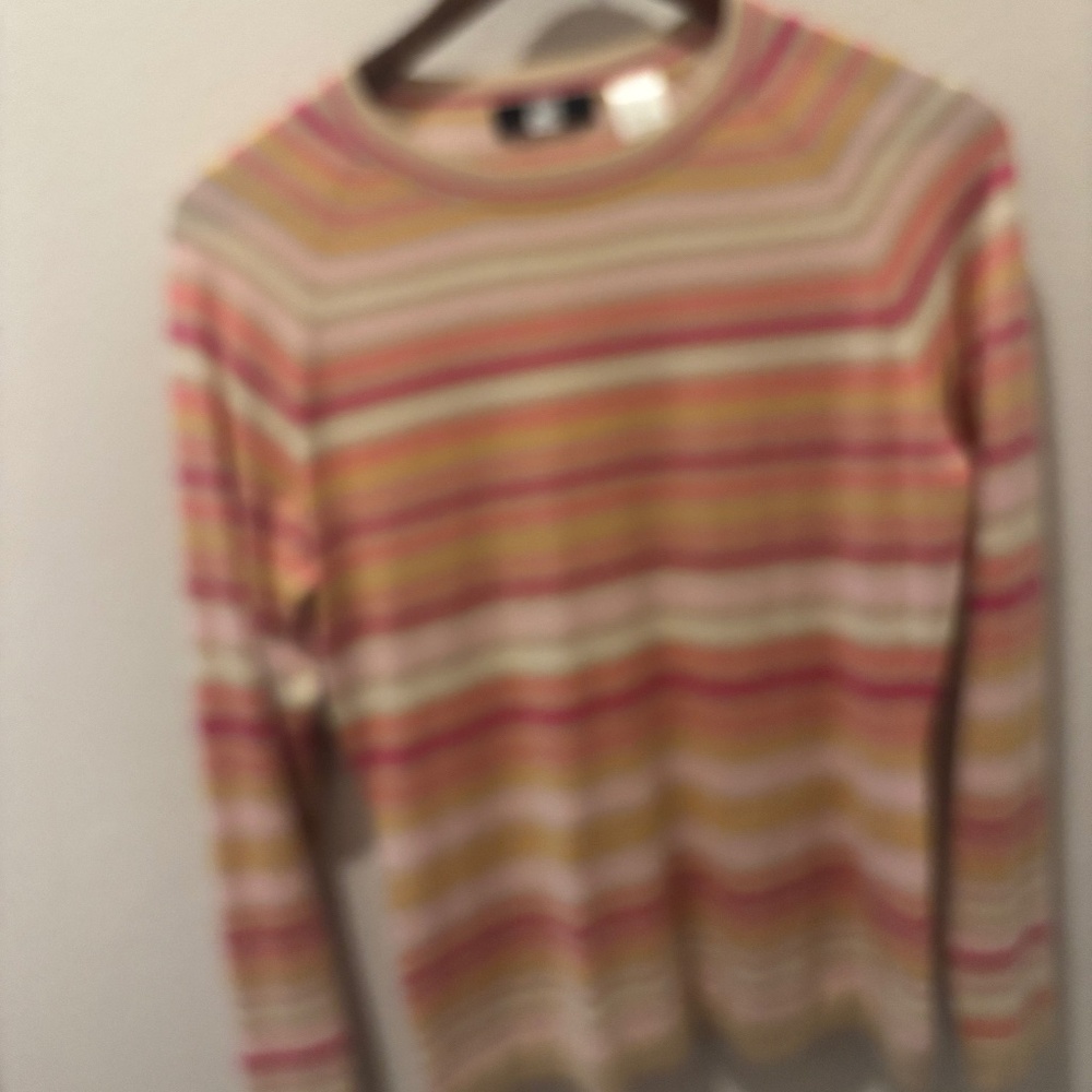 saks fifth avenue silk and cashmere striped sweater